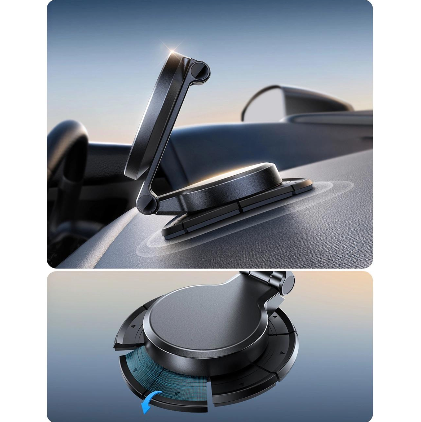 Joyroom Magnetic Car Mount N55 Strong Magnet 15W Wireless Charging 360° Rotation Foldable Phone Holder Fast Car Charger JR-ZS408