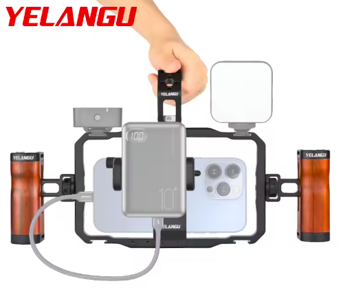 YELANGU Mobile Smartphone Video Rig Gimbal Hand Stabilizer For Cell Phone Cage Film and Television Shooting Cradle Small