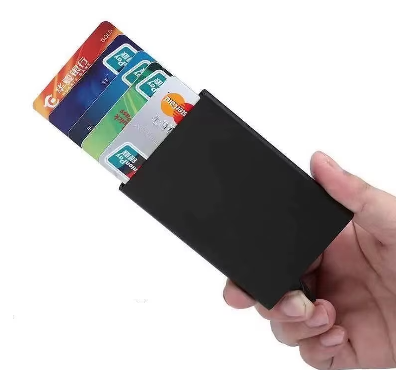 Rfid Smart Wallet Card Holder Metal Thin Slim Men Women Wallets Pop Up Minimalist Wallet Small Black Purse Vallet Walets for Men