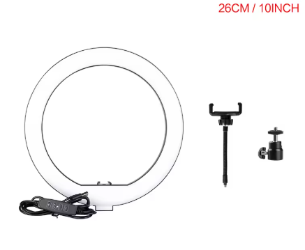 10inch Mini Selfie LED Video Ring Light Lamp With Table Tripod For YouTube Phone Live Photo Photography Studio