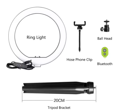 10inch Mini Selfie LED Video Ring Light Lamp With Table Tripod For YouTube Phone Live Photo Photography Studio