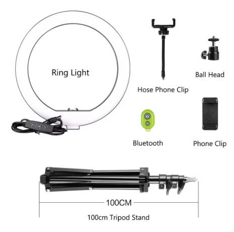 10inch Mini Selfie LED Video Ring Light Lamp With Table Tripod For YouTube Phone Live Photo Photography Studio
