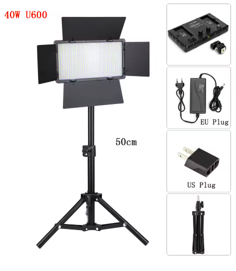 LED Photography Video Light Panel Lighting Photo Studio Lamp Kit With Tripod Stand For Shoot Live Streaming Youtube Tiktok