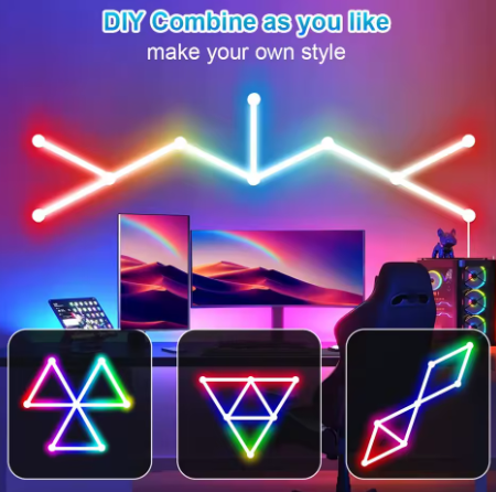 WIFI LED Smart Wall Lamp RGBIC Light Bar DIY Atmosphere Night Light APP Music Rhythm TV Backlight Bedroom Game Room Decoration