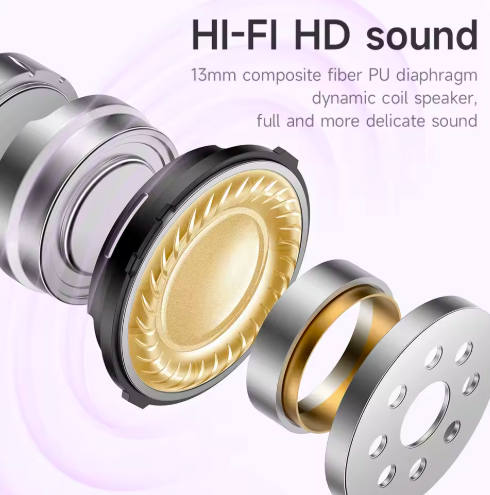 HOCO EQ11 Wireless Bluetooth 5.3 Music Earphone 13mm large Dynamic Coil HiFi Stereo Earbuds Touch Control With Mic For iPhone