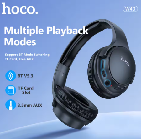 HOCO Wireless Bluetooth Headphone Game Music Sports Headset Support TF Card AUX Foldable Earphone Mobile Phone