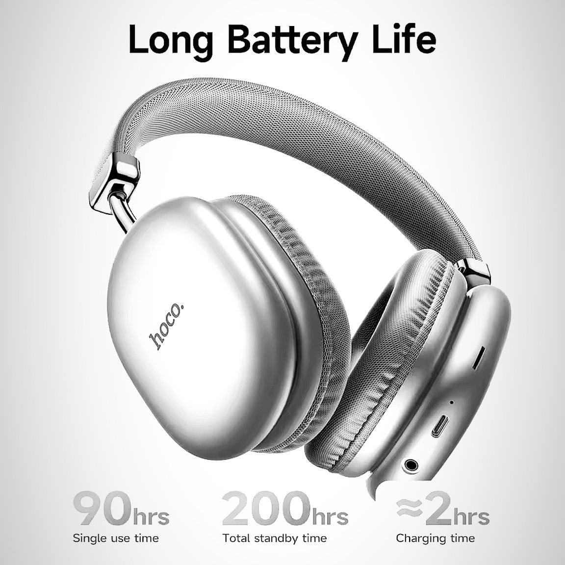 HOCO W35 Max Wireless HiFi Music Headphone 42mm Coil Speaker  Bluetooth 5.3 Sport Earphone Support AUX/TF Card Mode